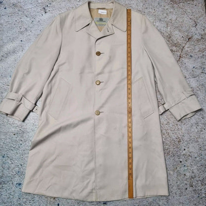 Aquascutum London England Trench Coat Mac Jacket Khaki Beige Mens Size 40