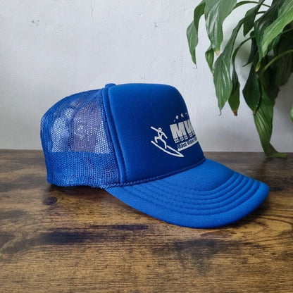 Vintage American Trucker Hat Snapback cap one size adjustable blue maui wave rider surf