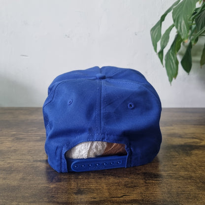 Vintage American Trucker Hat Snapback cap one size adjustable blue