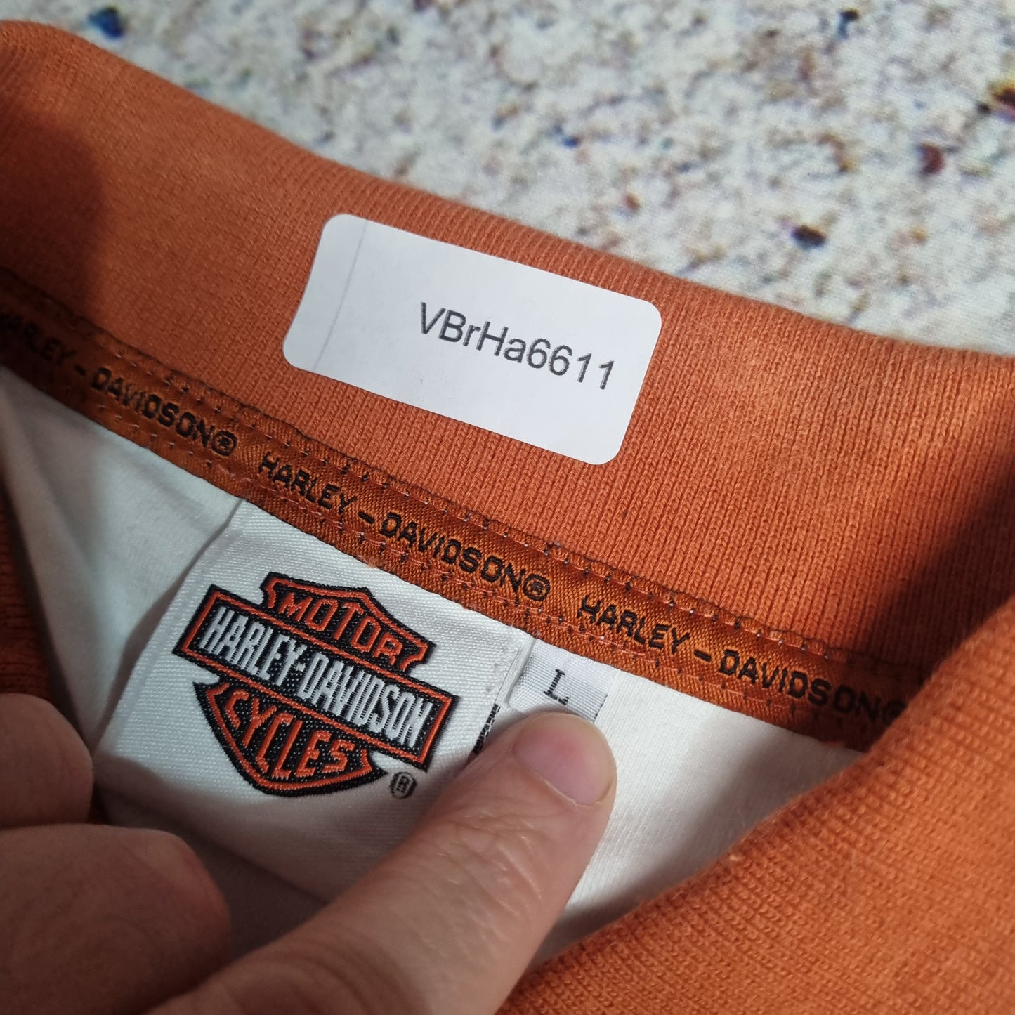 Harley Davidson Biker Polo Shirt Short Sleeve Mens  - White - Size L