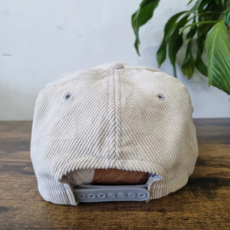 Vintage American Trucker Hat Snapback cap one size adjustable cream tectonic atom