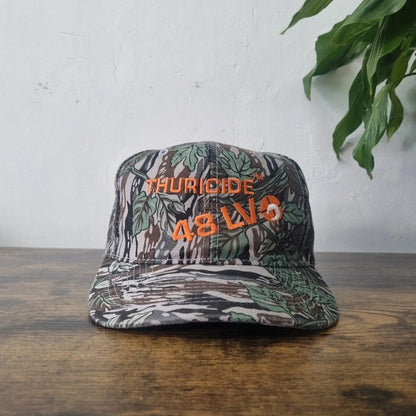 Vintage American Baseball Hat Snapback cap one size adjustable camo green brown thuricide