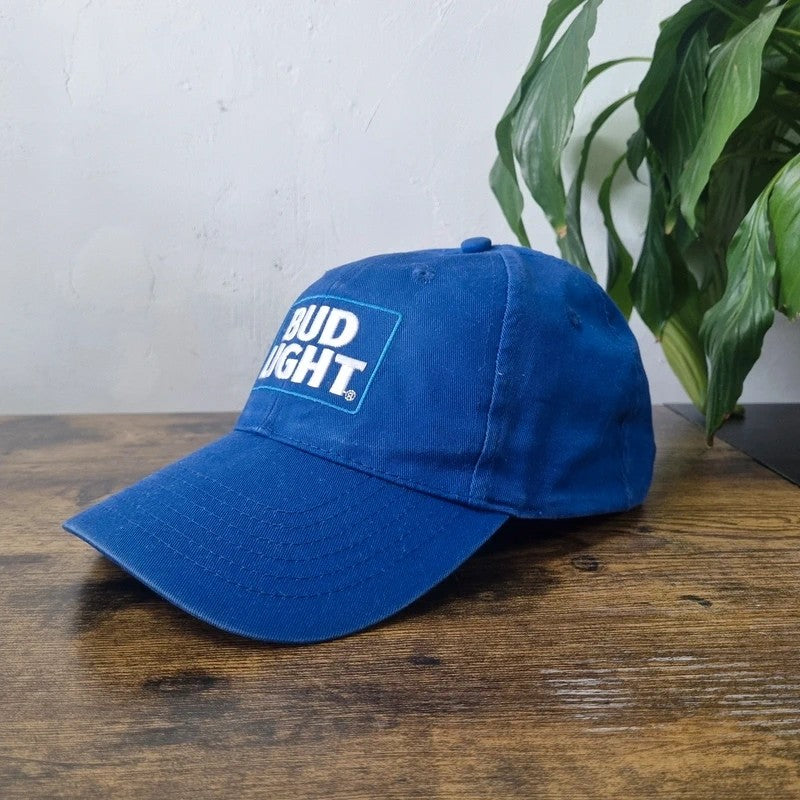 Bud light Baseball Hat Snapback cap one size adjustable blue
