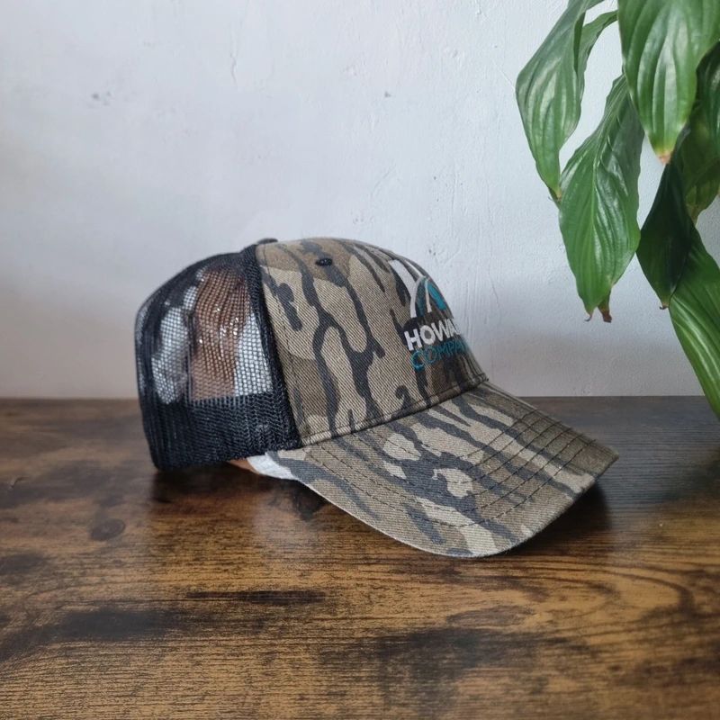 Vintage American baseball Hat Snapback cap one size adjustable bottomland camo khaki brown howard
