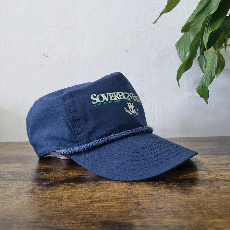 Vintage American Trucker Hat Snapback cap one size adjustable navy sovereign of the seas
