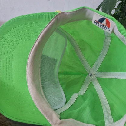 Vintage American Trucker Hat Snapback cap one size green just mauied  (married) fish