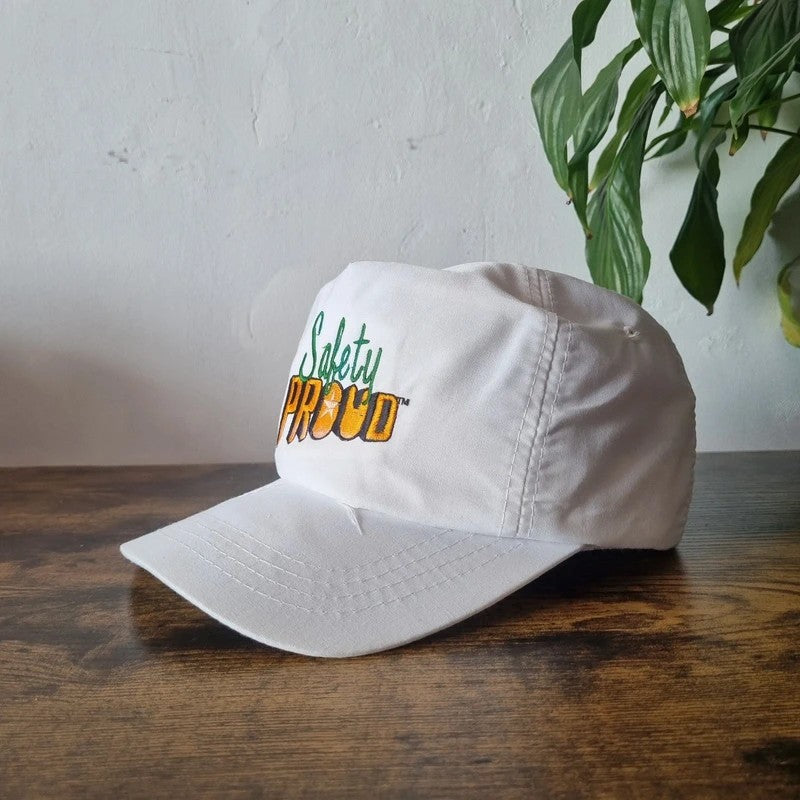 Vintage American Trucker Hat Snapback cap one size adjustable white saftey proud
