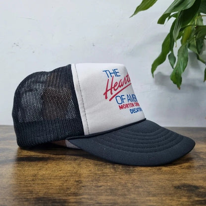 Vintage American Trucker Hat Snapback cap one size adjustable black white heartbeat Chevrolet