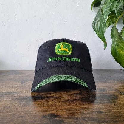 Vintage John Deere Baseball Hat Snapback cap one size adjustable black green