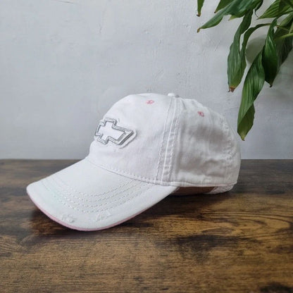 Vintage Chevrolet baseball Hat Snapback cap one size adjustable white pink women y2k