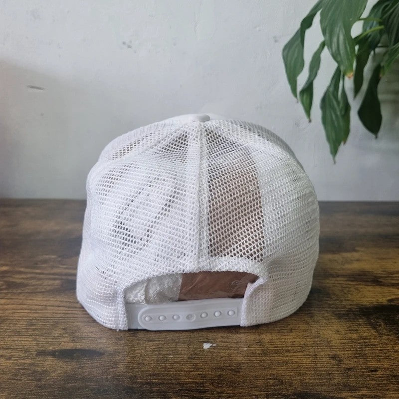 Vintage American Trucker Hat Snapback cap one size white Miller Beer Racing Team