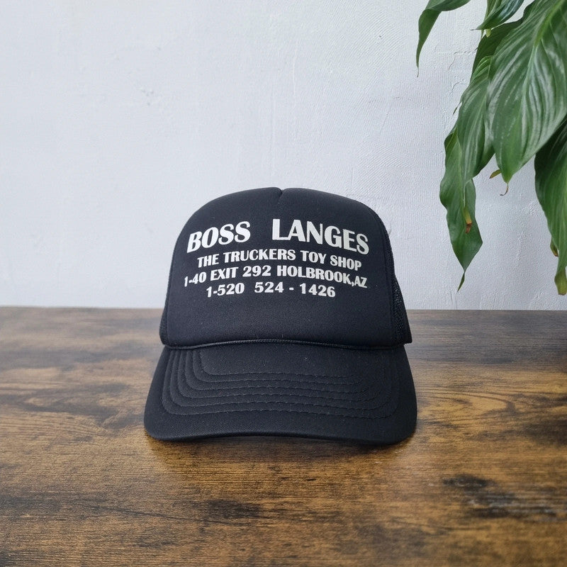 Vintage American Trucker Hat baseball Cap one size adjustable black white