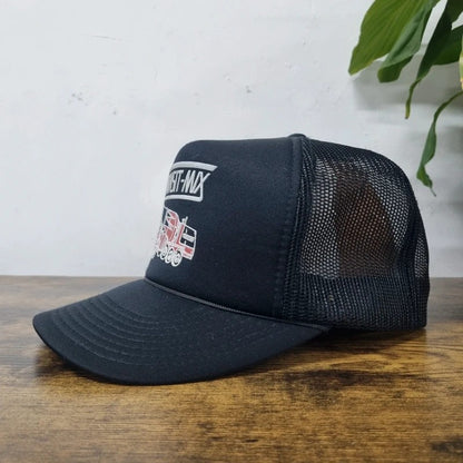 Vintage American Trucker Hat Snapback cap one size adjustable black transit mix concrete mixer