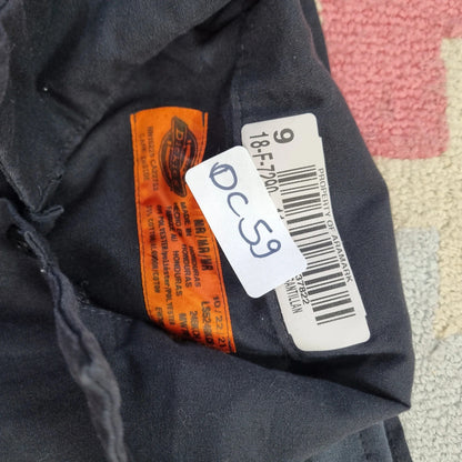 Vintage Dickies Boxy Fit Cropped Shirt Short Sleeve Medium plain Black Button Up Skater Y2K Surf