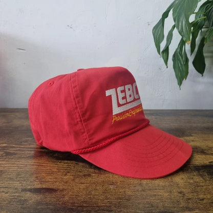 Vintage American Trucker Hat Snapback cap one size red Zebco fishing