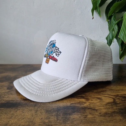 Vintage American Trucker Hat Snapback cap one size adjustable white super Chevy sunday cars