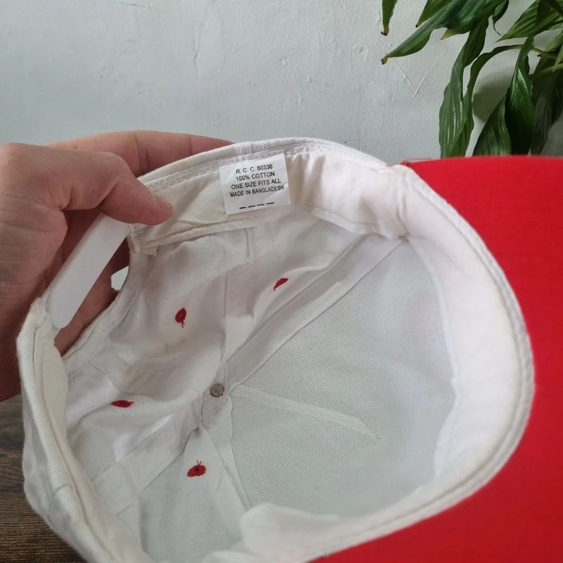Vintage American Trucker Hat Snapback cap one size adjustable Scmi white red