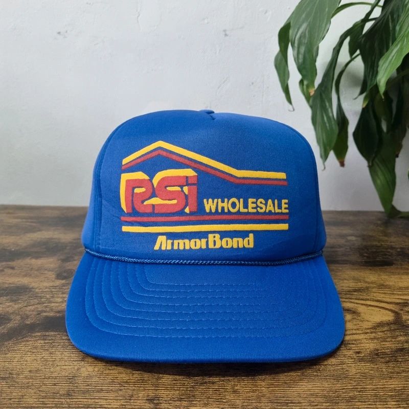 Vintage American Trucker Hat Snapback cap one size adjustable blue RSI wholesale