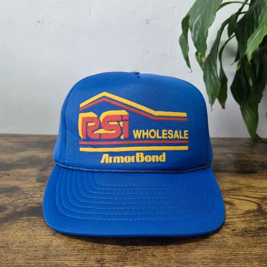 Vintage American Trucker Hat Snapback cap one size adjustable blue RSI wholesale