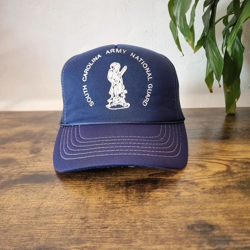 Vintage American Trucker Hat Snapback cap one size adjustable navy royal national guard