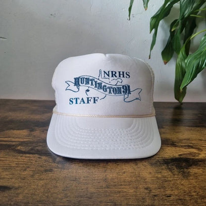 Vintage American Trucker Hat Snapback cap one size adjustable white Nrhs Hunting 91