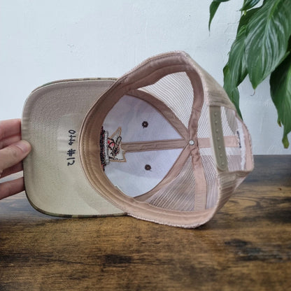 Vintage American Baseball Cap snapback hat camo mesh one size adjustable Chevrolet beige