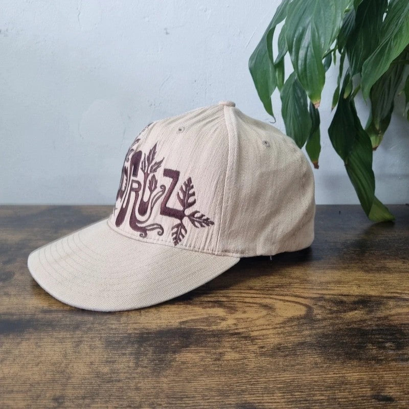 Vintage Santa Cruz Baseball Hat Snapback cap size L XL beige brown
