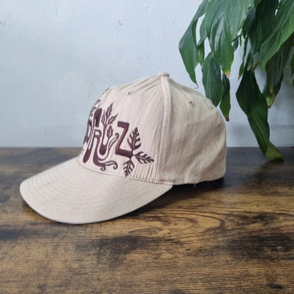 Vintage Santa Cruz Baseball Hat Snapback cap size L XL beige brown