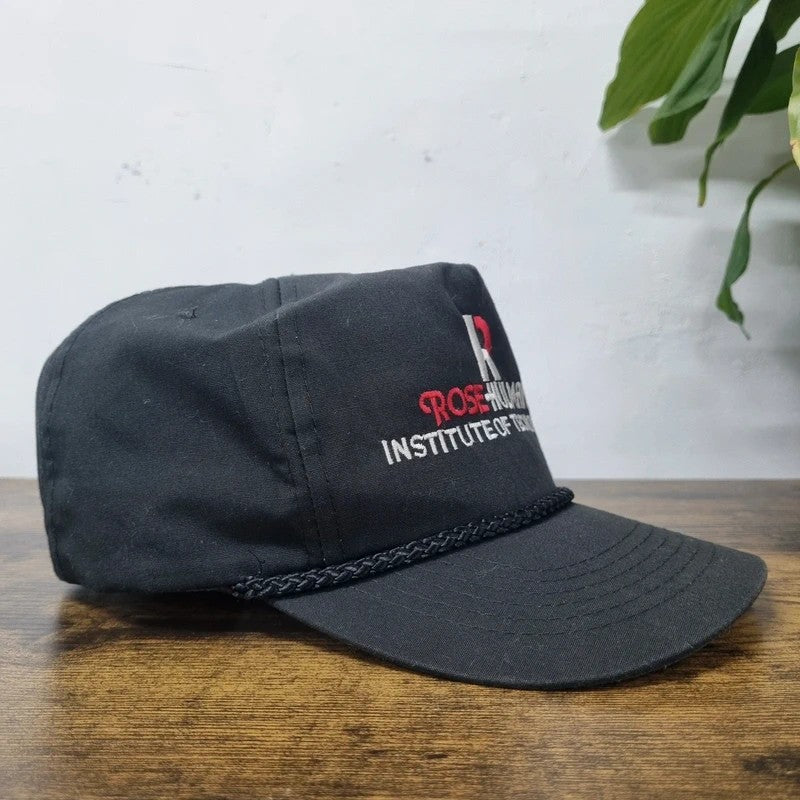 Vintage American Trucker Hat Snapback cap one size institute of technology black
