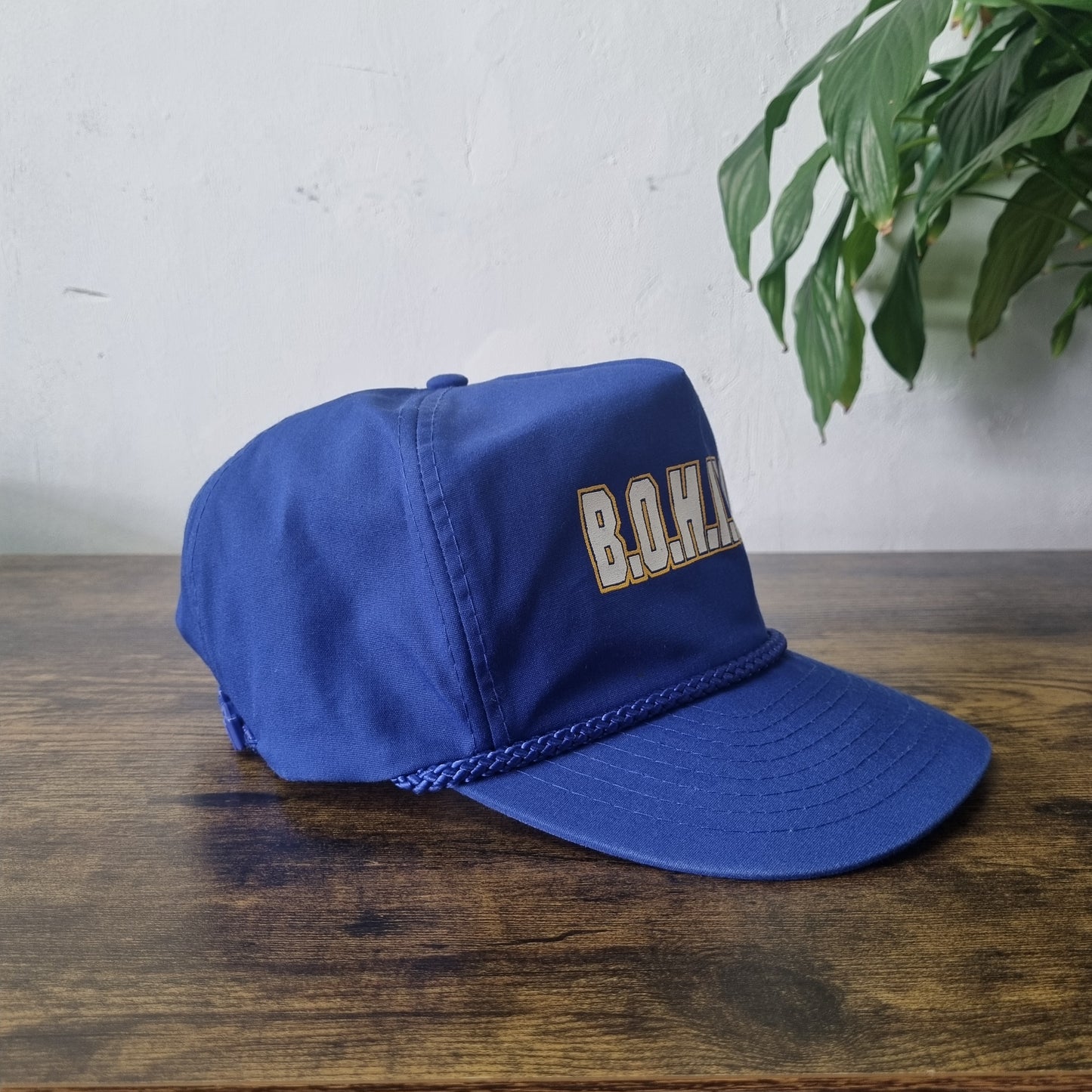 Vintage American Trucker Hat Snapback cap one size adjustable blue