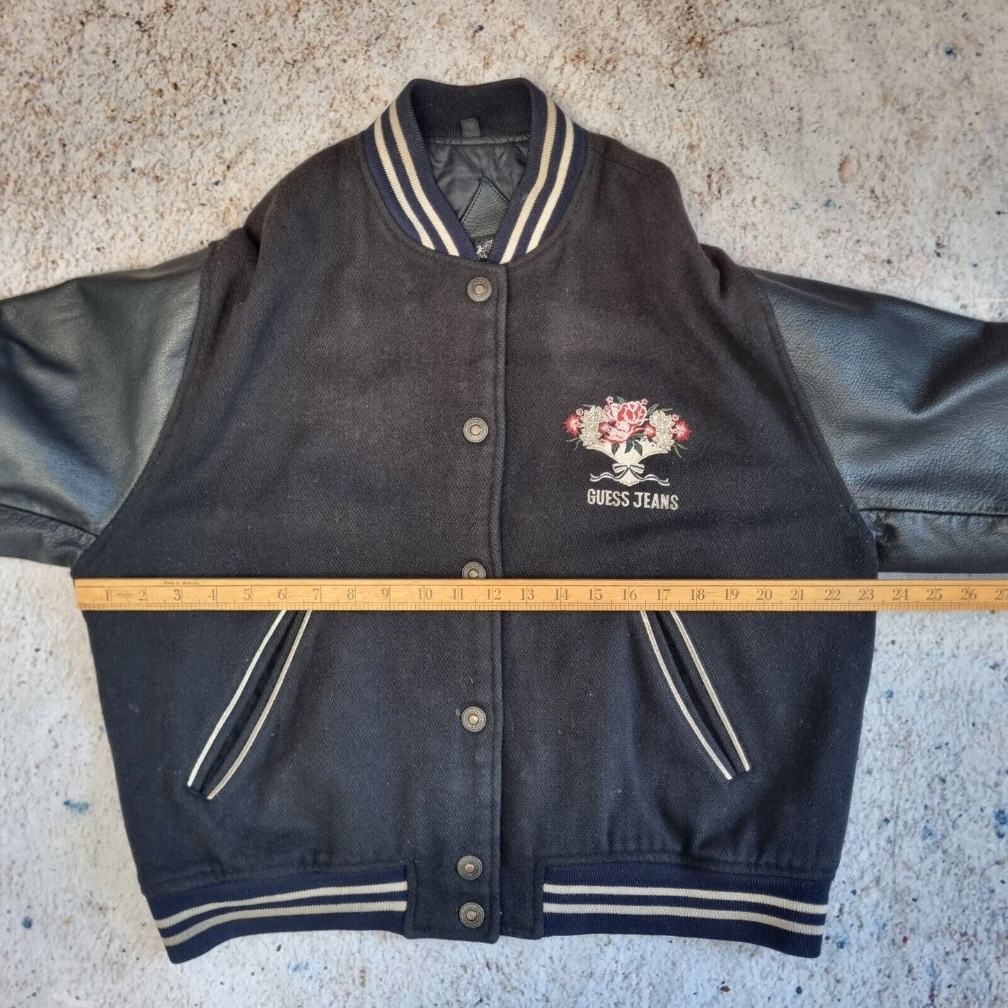 Guess Varisty Jacket Leather Jacket Womens Medium Marciano Edition Floral