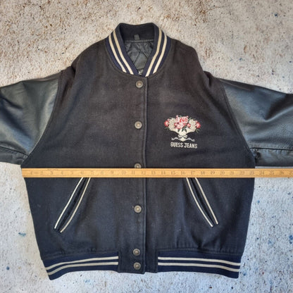 Guess Varisty Jacket Leather Jacket Womens Medium Marciano Edition Floral