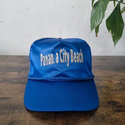 Vintage American Trucker Hat Snapback cap one size adjustable blue Panama city beach