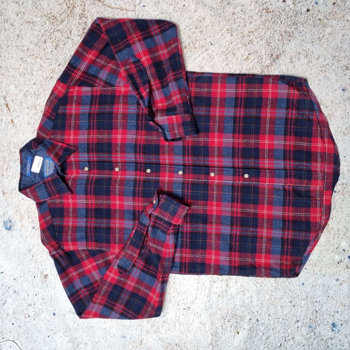 Pendleton Shirt Mens Checkered Wool Long Sleeve Flannel Button Up - Red Size S