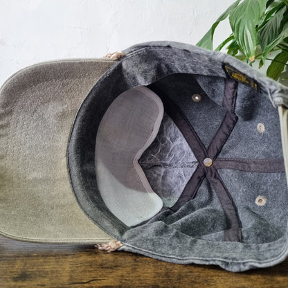 Vintage American Trucker Hat Snapback cap one size grey beige new castle saw mil