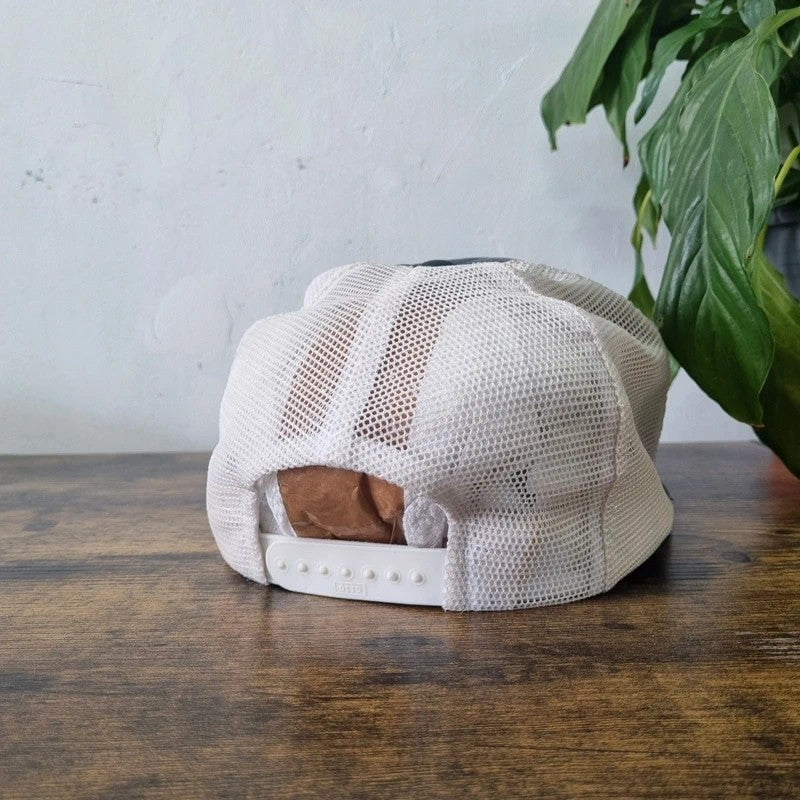 Vintage American Trucker Hat Snapback cap one size adjustable green white Pinebrook