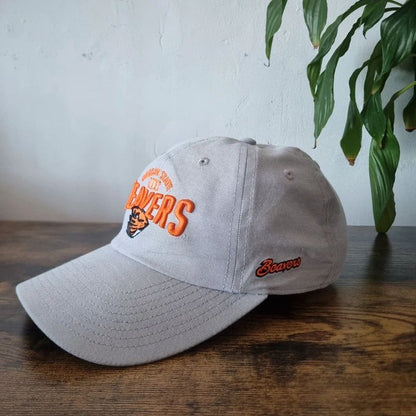 Vintage American baseball Hat Snapback cap one size adjustable grey beaver