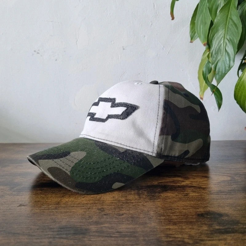Vintage womens Chevrolet Baseball Hat Snapback cap one size adjustable white green