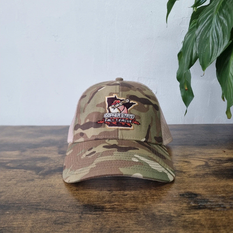 Vintage American Baseball Cap snapback hat camo mesh one size adjustable Chevrolet beige