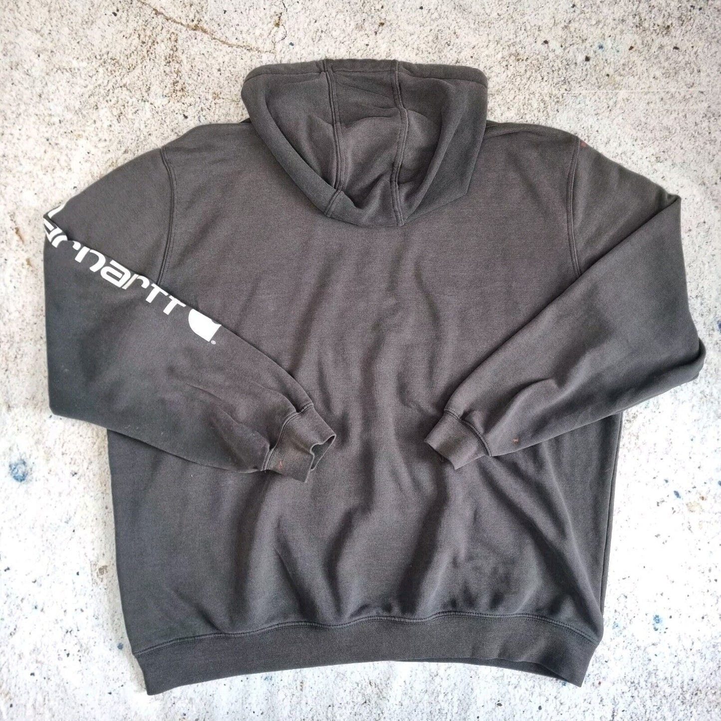 Carhartt Hoodie Mens Pull Over Workwear Spellout Sweatshirt Black, XXL