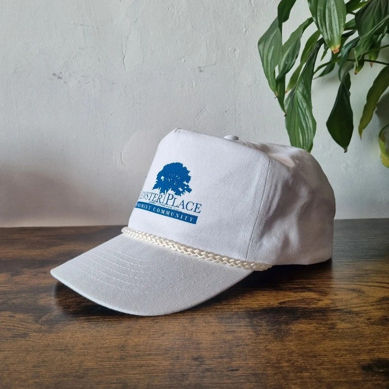 Vintage American Trucker Hat Snapback cap one size white brewester place retirement community