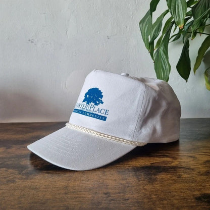 Vintage American Trucker Hat Snapback cap one size white brewester place retirement community