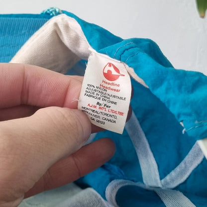 Vintage American Trucker Hat Snapback cap one size adjustable blue turquoise leyman