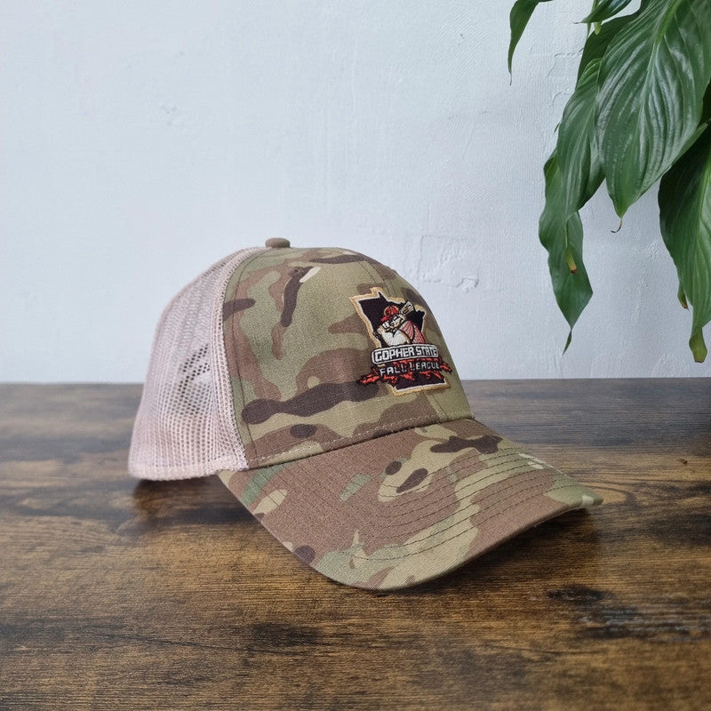 Vintage American Baseball Cap snapback hat camo mesh one size adjustable Chevrolet beige