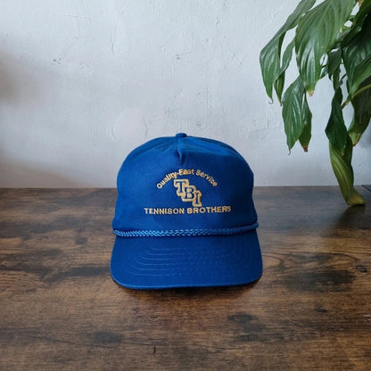 Vintage American Trucker Hat Snapback cap one size adjustable blue tension brothers