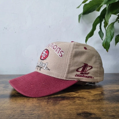 Vintage San Francisco 49ers Super Bowl XXIX Baseball Hat Snapback cap one size beige red