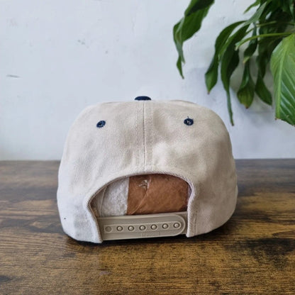 Vintage American Baseball Hat Snapback cap one size adjustable beige navy Chevrolet