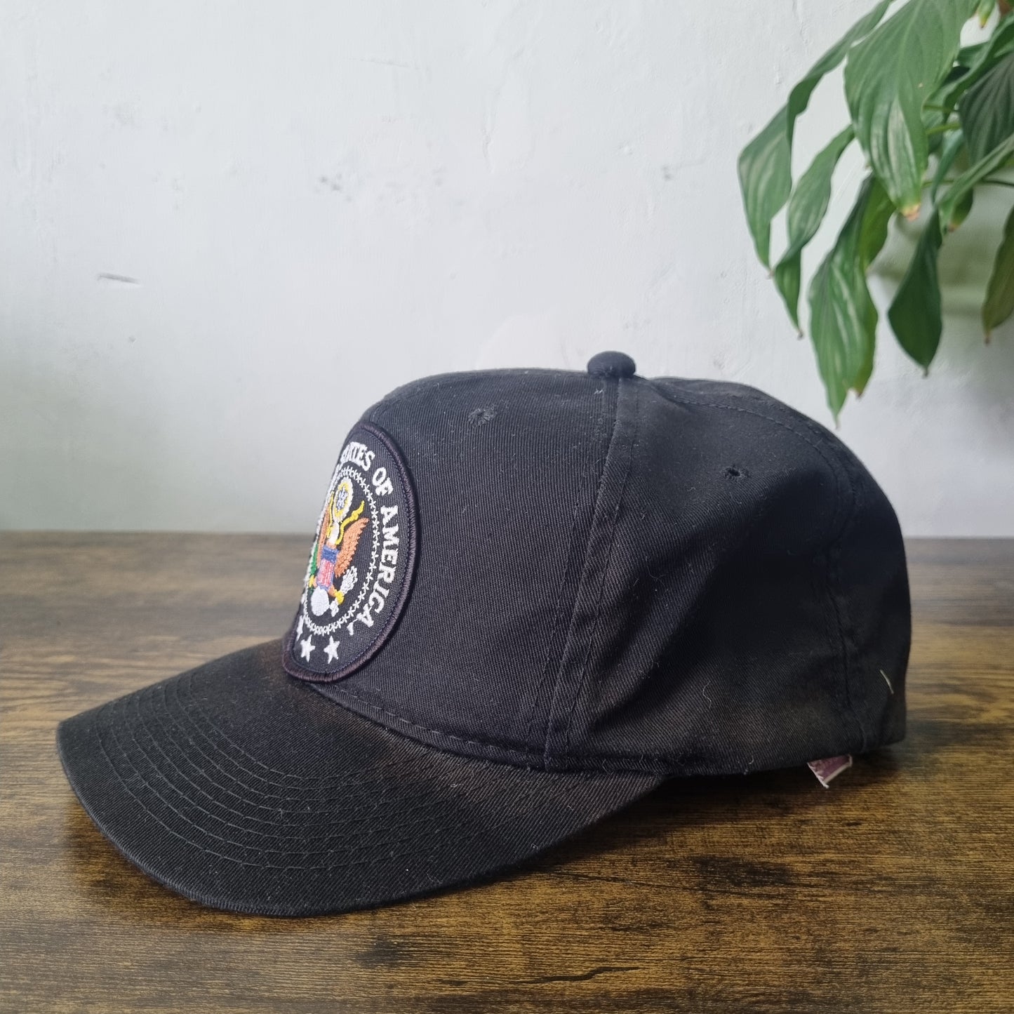 Vintage American Trucker Hat Snapback cap one size adjustable sun fade black