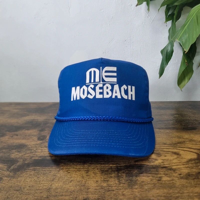 Vintage American Trucker Hat Snapback cap one size adjustable royal blue mosebach