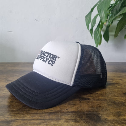 Vintage American Trucker Hat Snapback cap one size adjustable black white